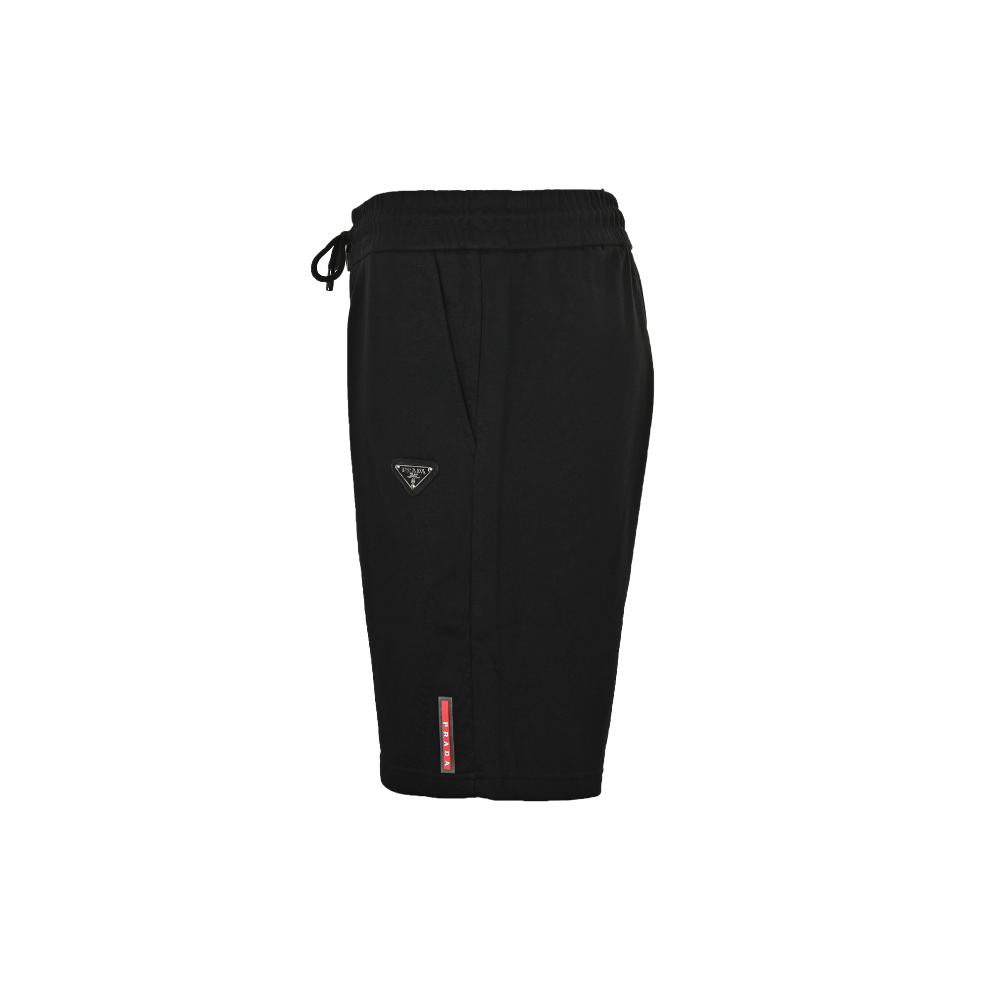 Prada triangle logo red rubber shorts