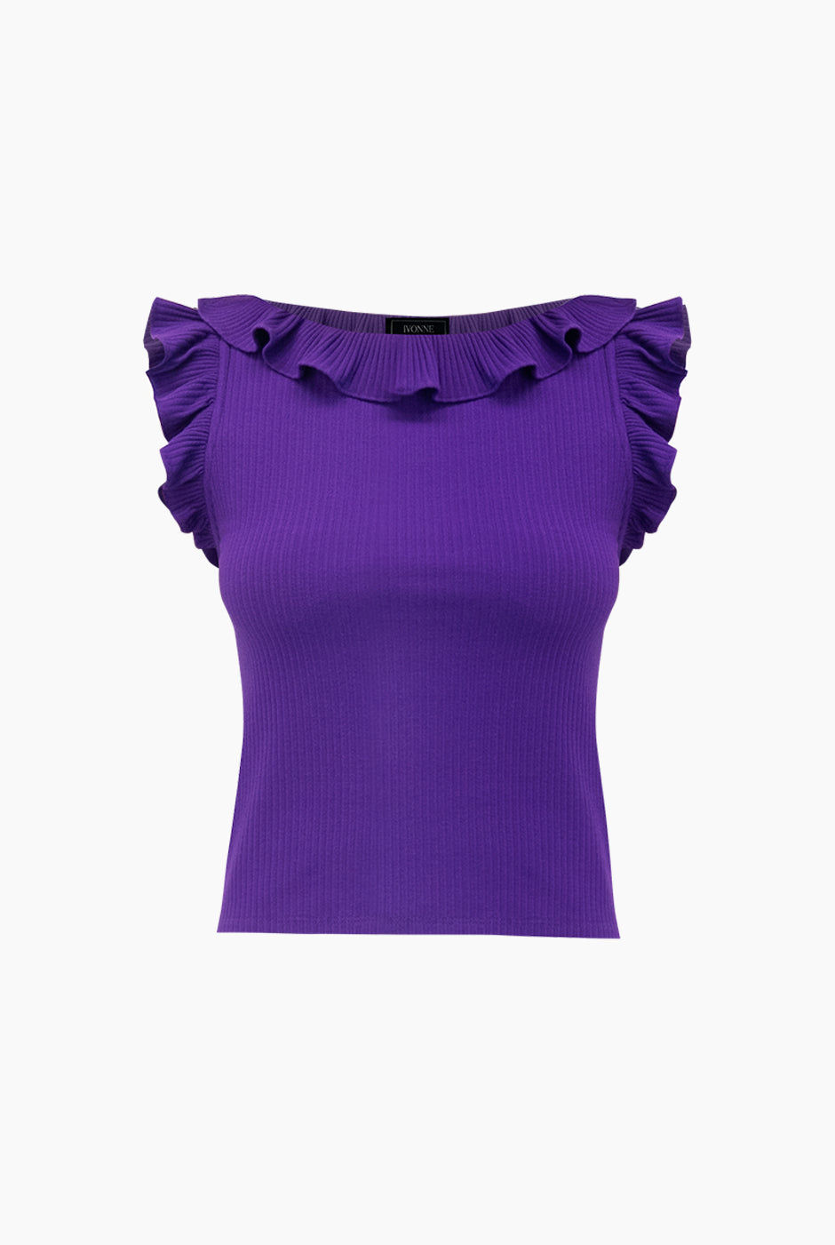 Blusa morada de escote redondo