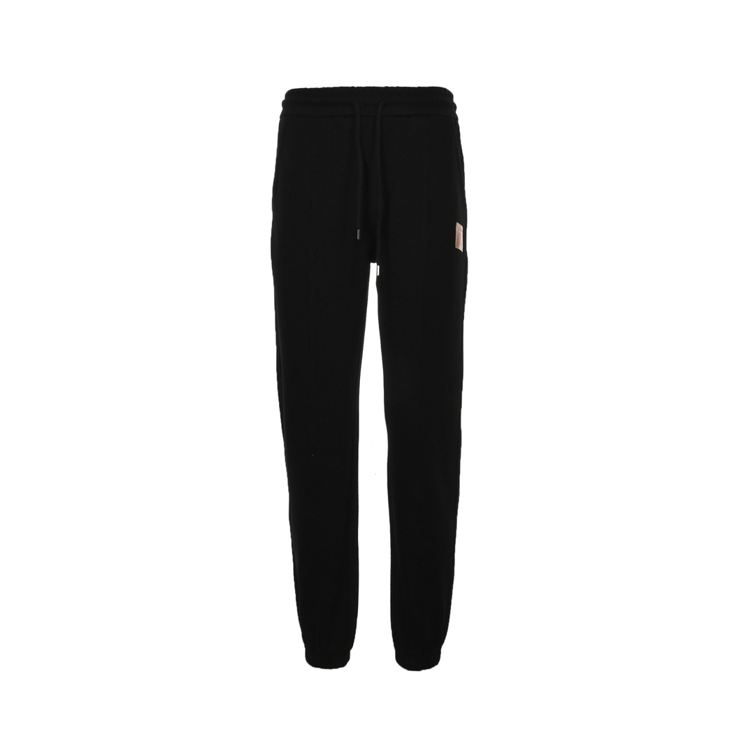 Loewe 23Fw leather logo casual trousers