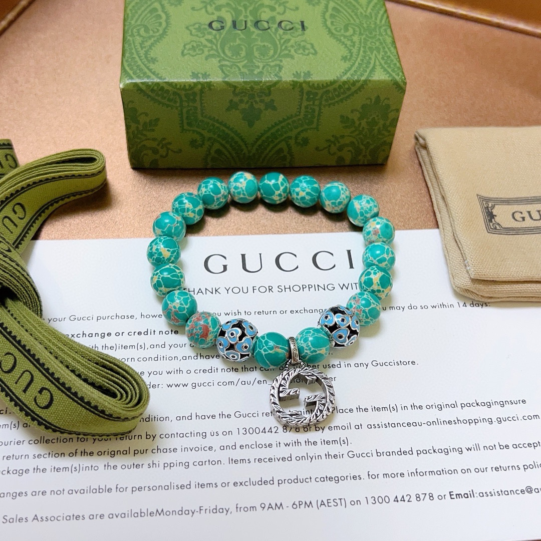 Gucci snakeskin stone vintage bracelet