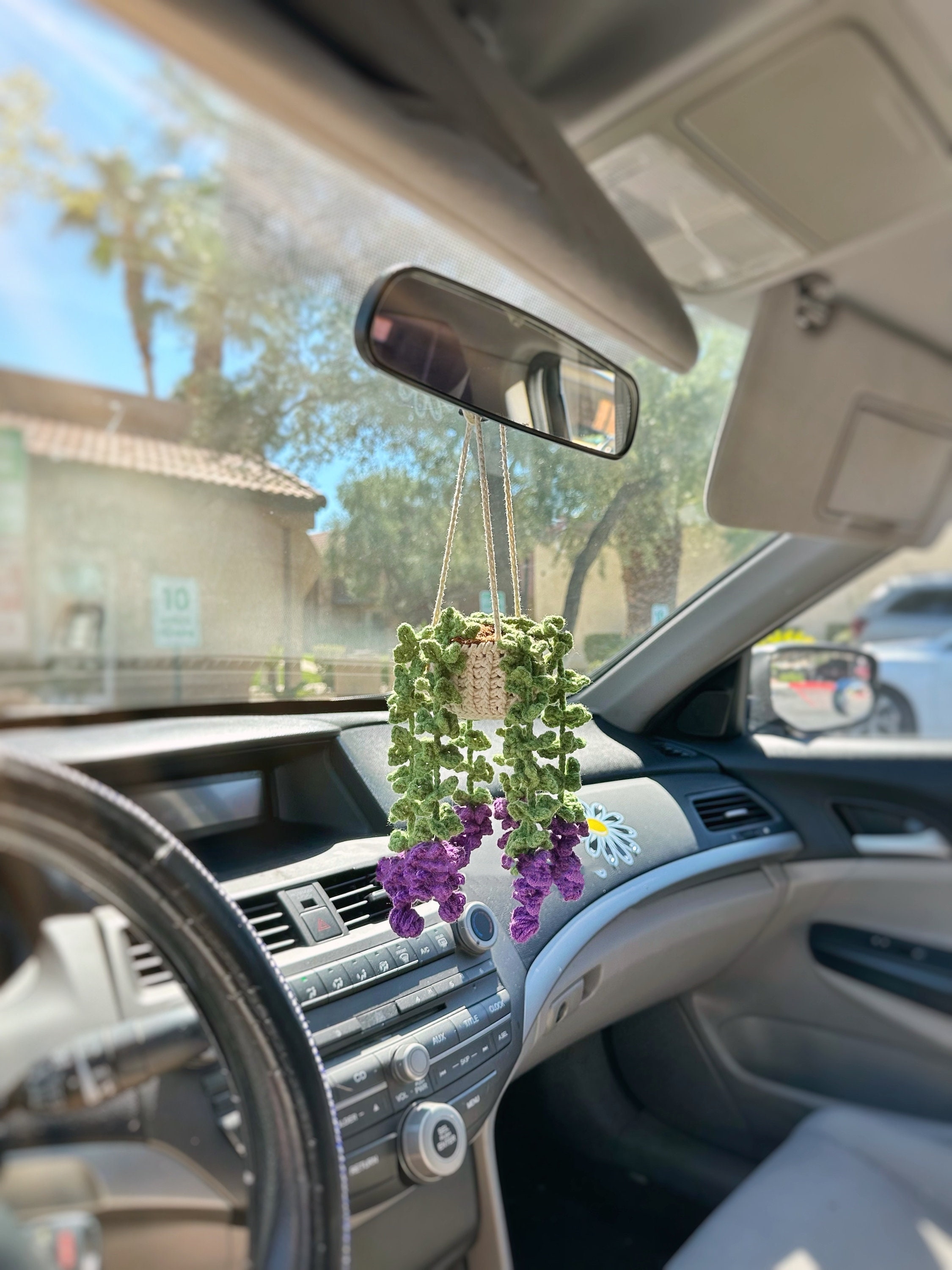 ON SALE🔥Crochet Pink and Purple Vine Botanical Charms, Women's Car Accessories