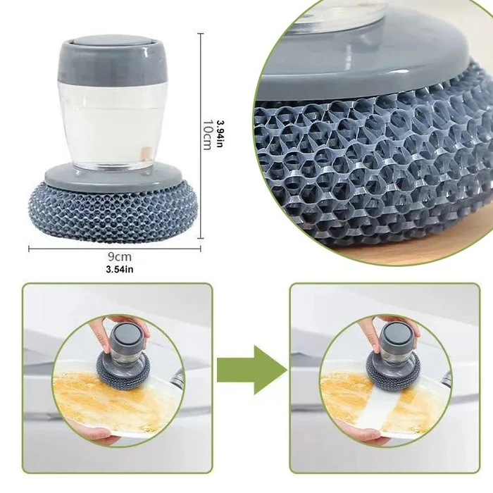 (🔥Last Day Promotion-SAVE 60% OFF) - Kitchen Soap Press Dispensing Palm Brush