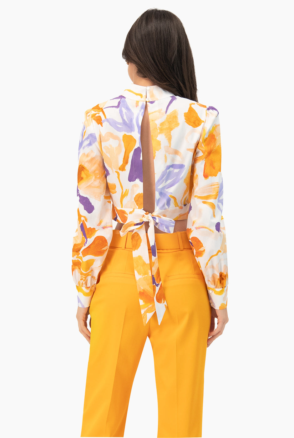 Blusa estampada con amarre