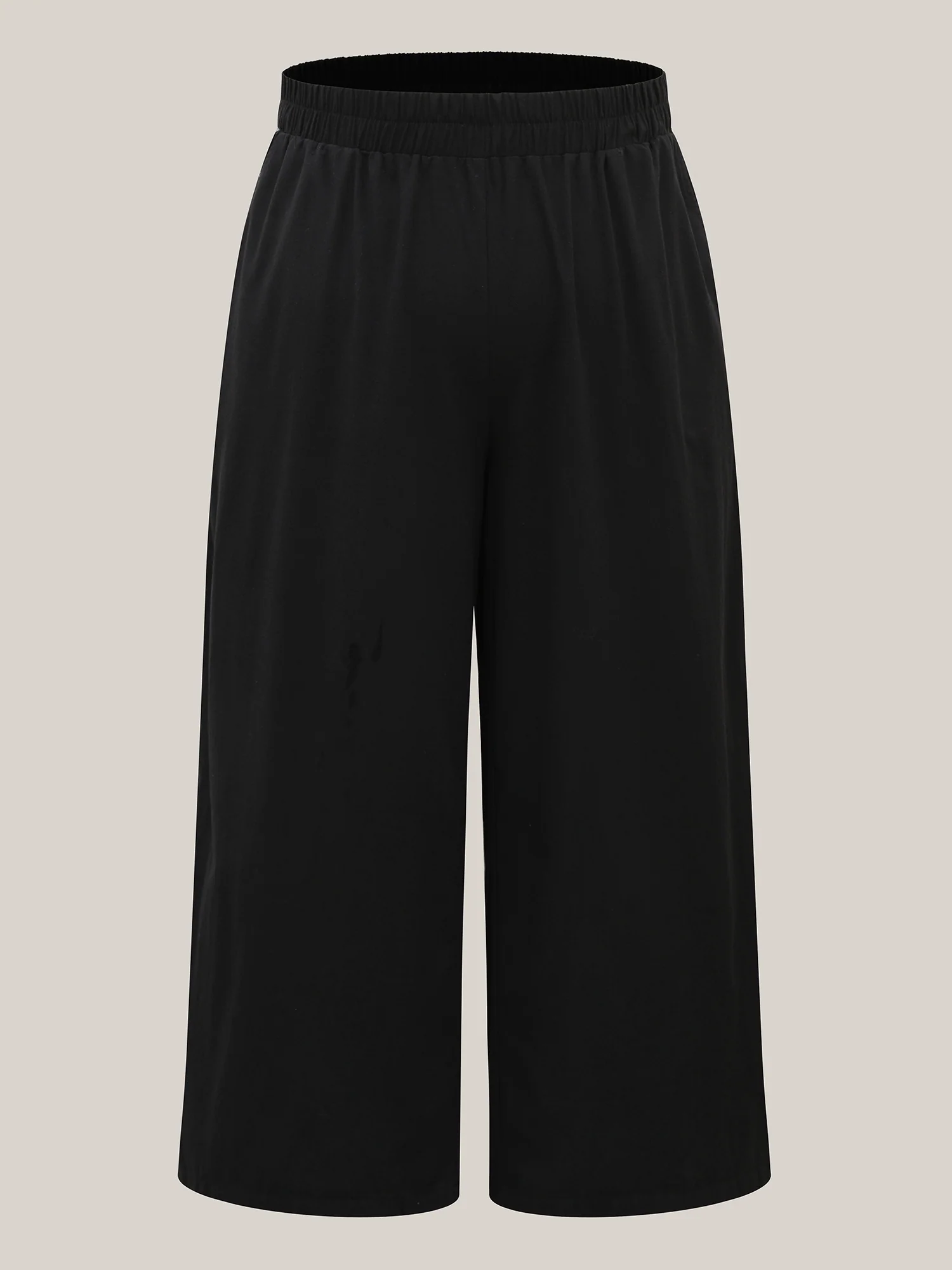 Lace Detail Solid Straight-Leg Pants