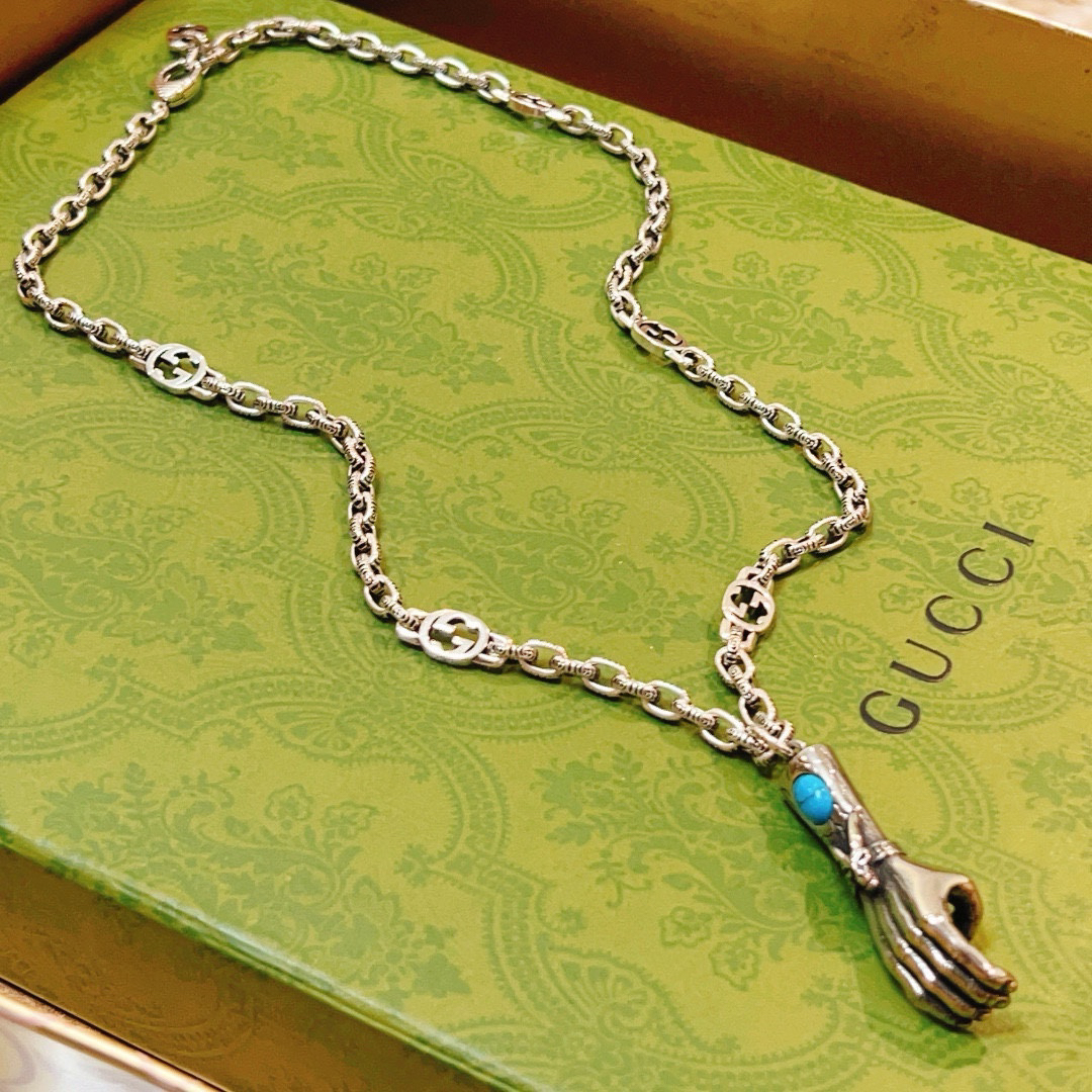 Gucci Anger Forest Series Sacred Hands Vintage Chain Necklace