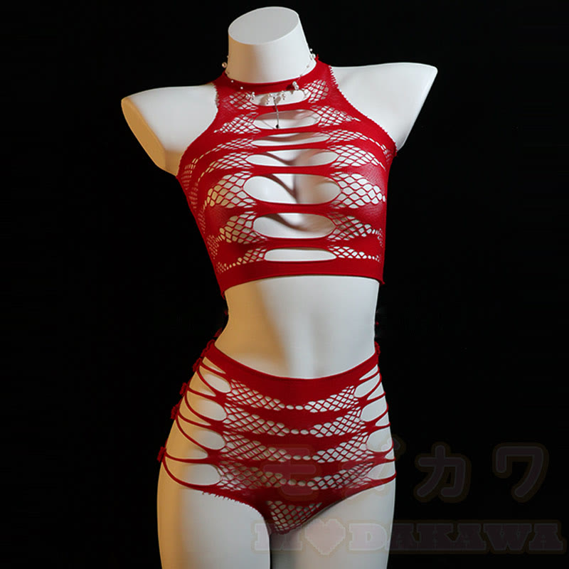 Hollow Out Mesh Lingerie Set