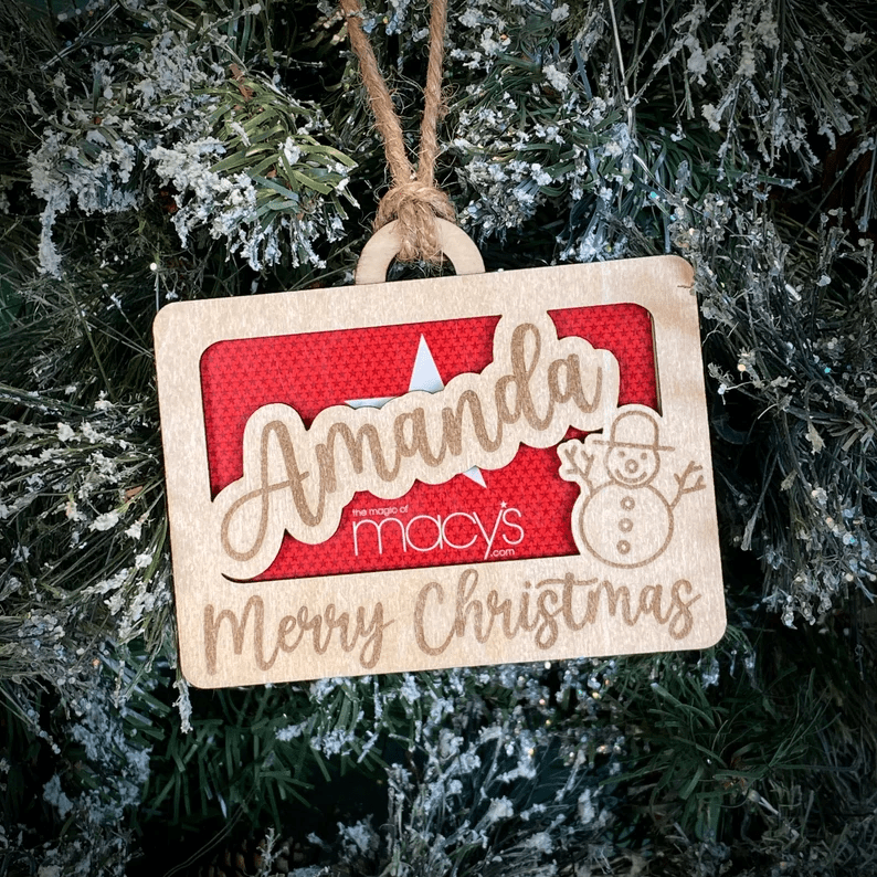 Personalized Christmas Gift Card Ornament