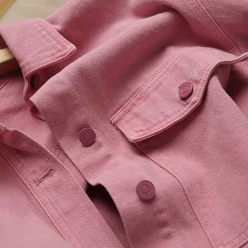 Oversized Pink Denim Jacket