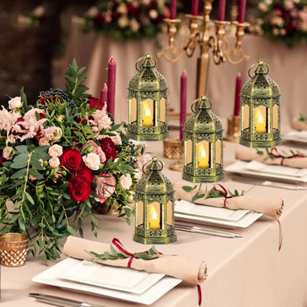 💖Last Day 49% OFF💖4 PCS Vintage Lantern with Flickering LED Candles