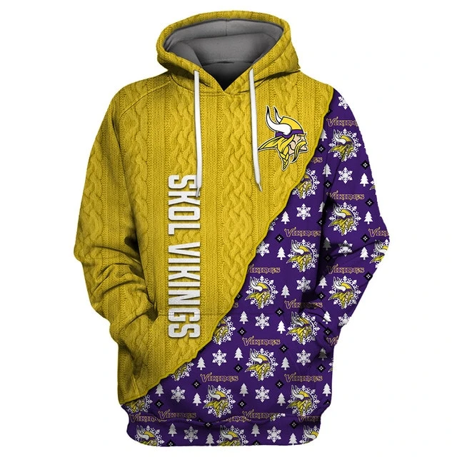 MINNESOTA VIKINGS 3D CHRISTMAS HOODIE ABC03
