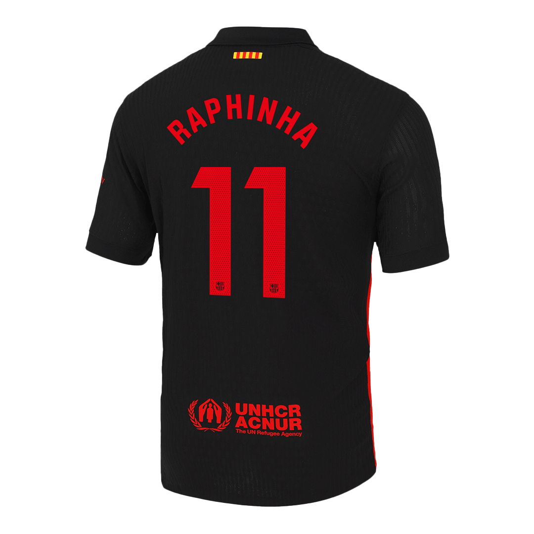 Authentic Barcelona RAPHINHA #11 Away Football Shirt 2024/25 with Spotify logo without text