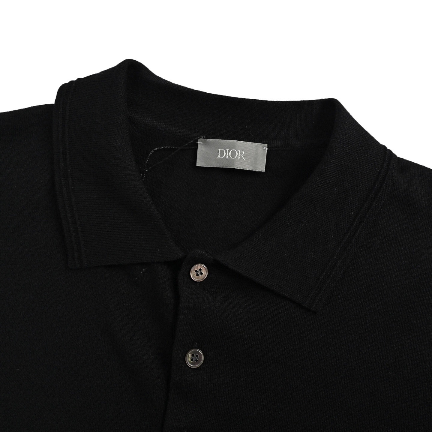 Dior 25ss signature letter embroidered knitted Polo short sleeve