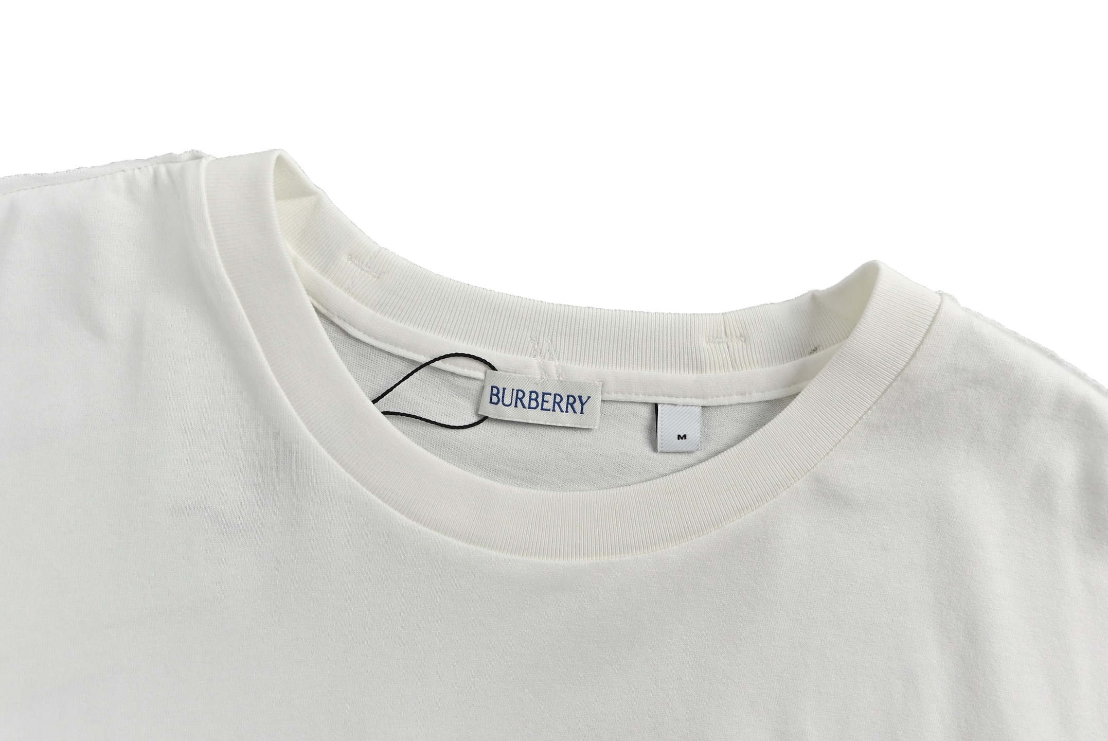 Burberry cuffs webbing print round neck short sleeves
