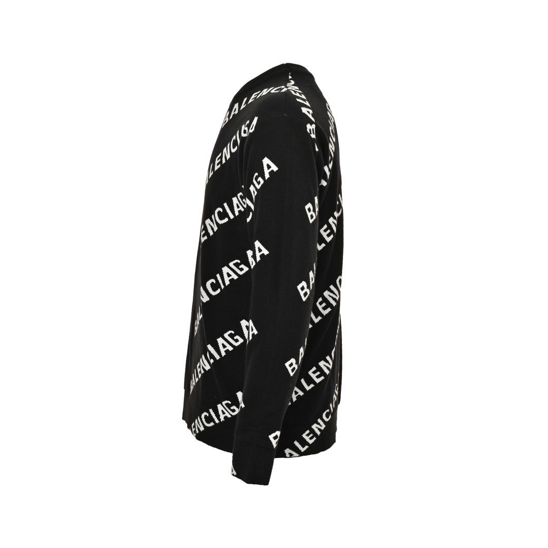 Balenciaga 24Fw jacquard lettering barrage sweater