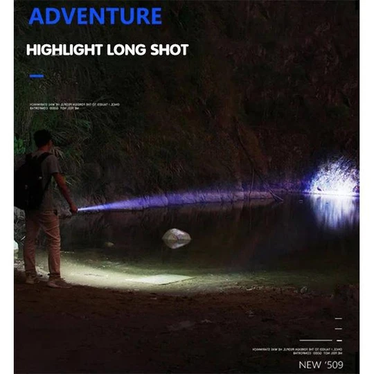 USB Strong Light Portable LED XHP70 Waterproof Flashlight