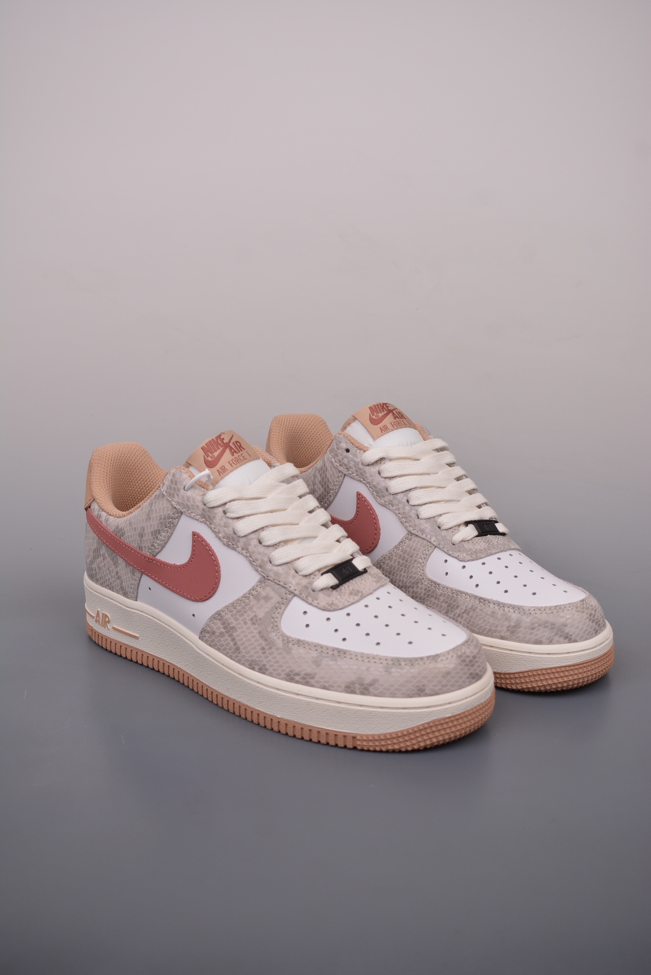 Nike Air Force 1 Low White Brown Snake Pattern HF2898-100