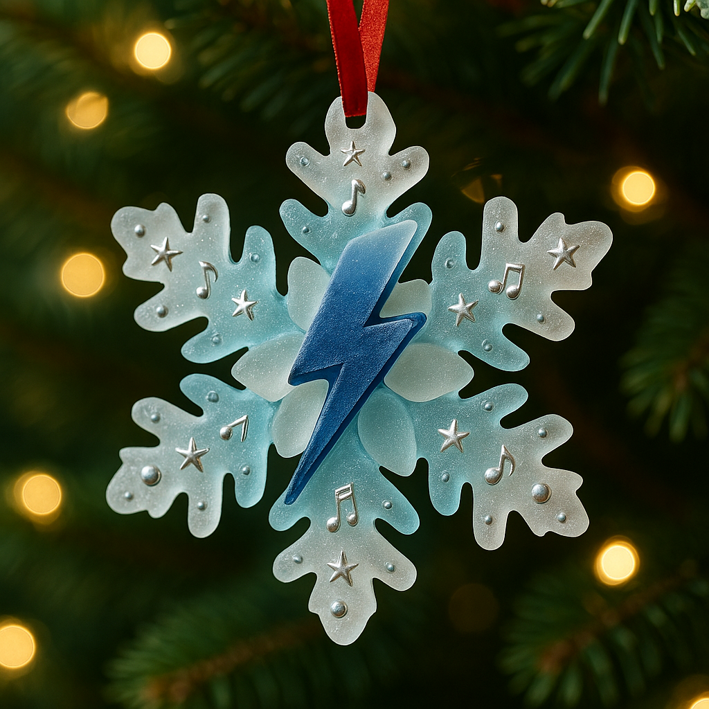 Lightning Snowflake Christmas Ornament – Musical Holiday Charm
