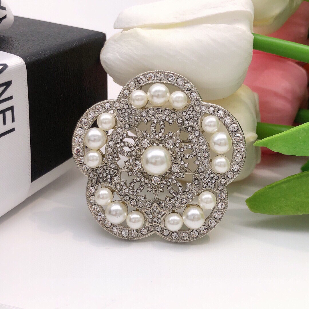 Chanel Camellia Pearl Brooch
