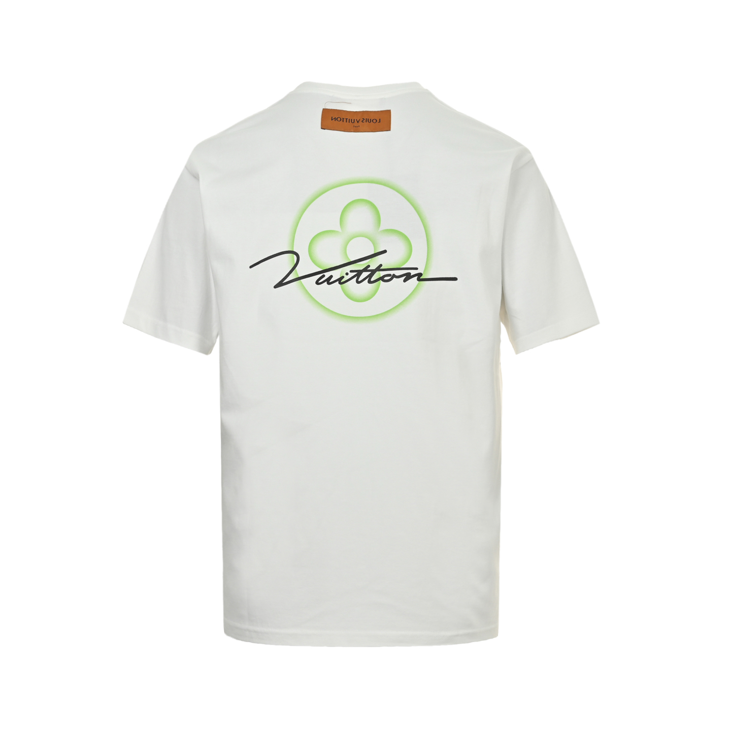 Louis Vuitton 25ss short sleeve with four-leaf clover lettering print on the back