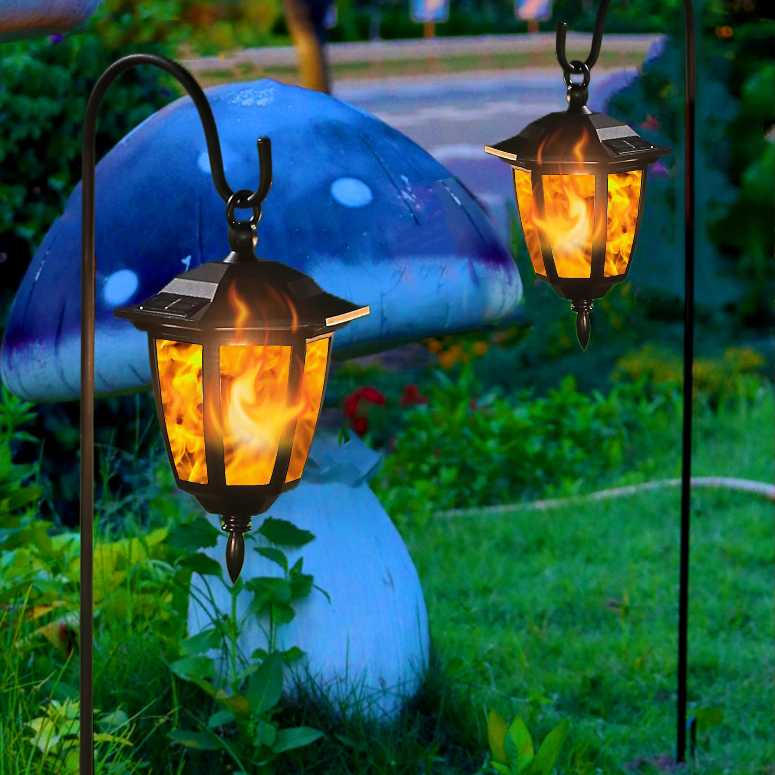 💥ON SALE💥Solar Flickering Flame LED Garden Lanterns Outdoor✨🔥