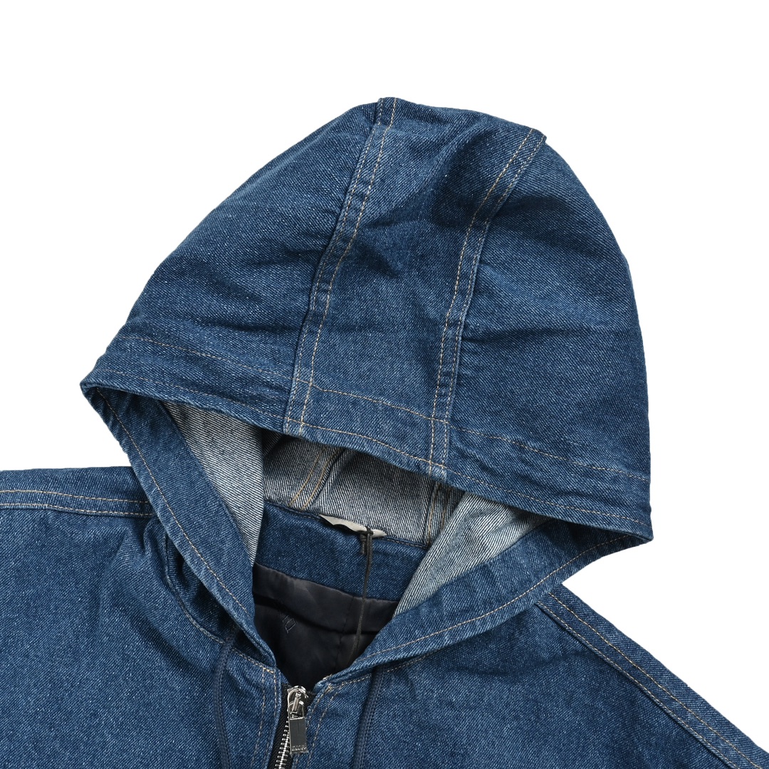 Dior 24Fw signature monogram embroidered hooded denim jacket