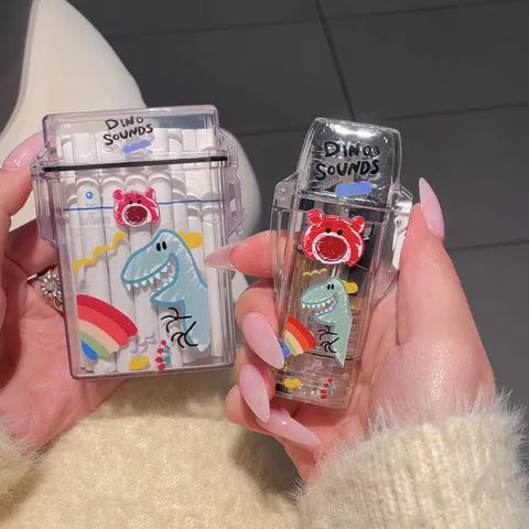 Sanrio cute luminous cartoon lighter, pink flame refillable windproof lighter