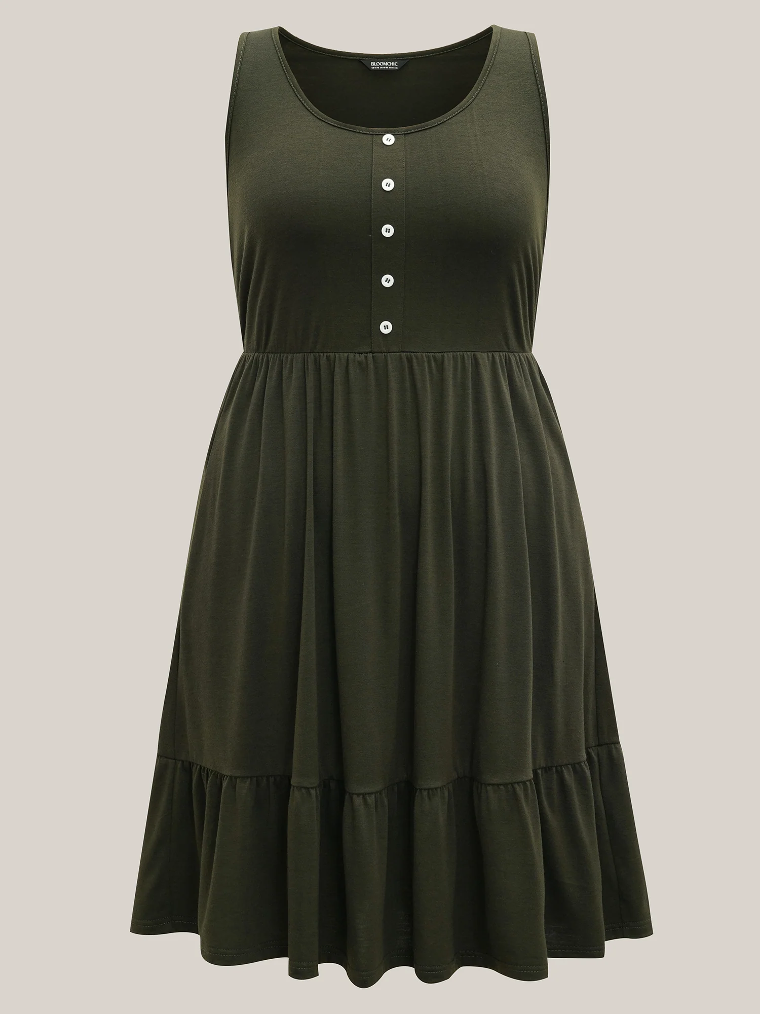 Supersoft Stretchy Waist Pockets Midi Dress