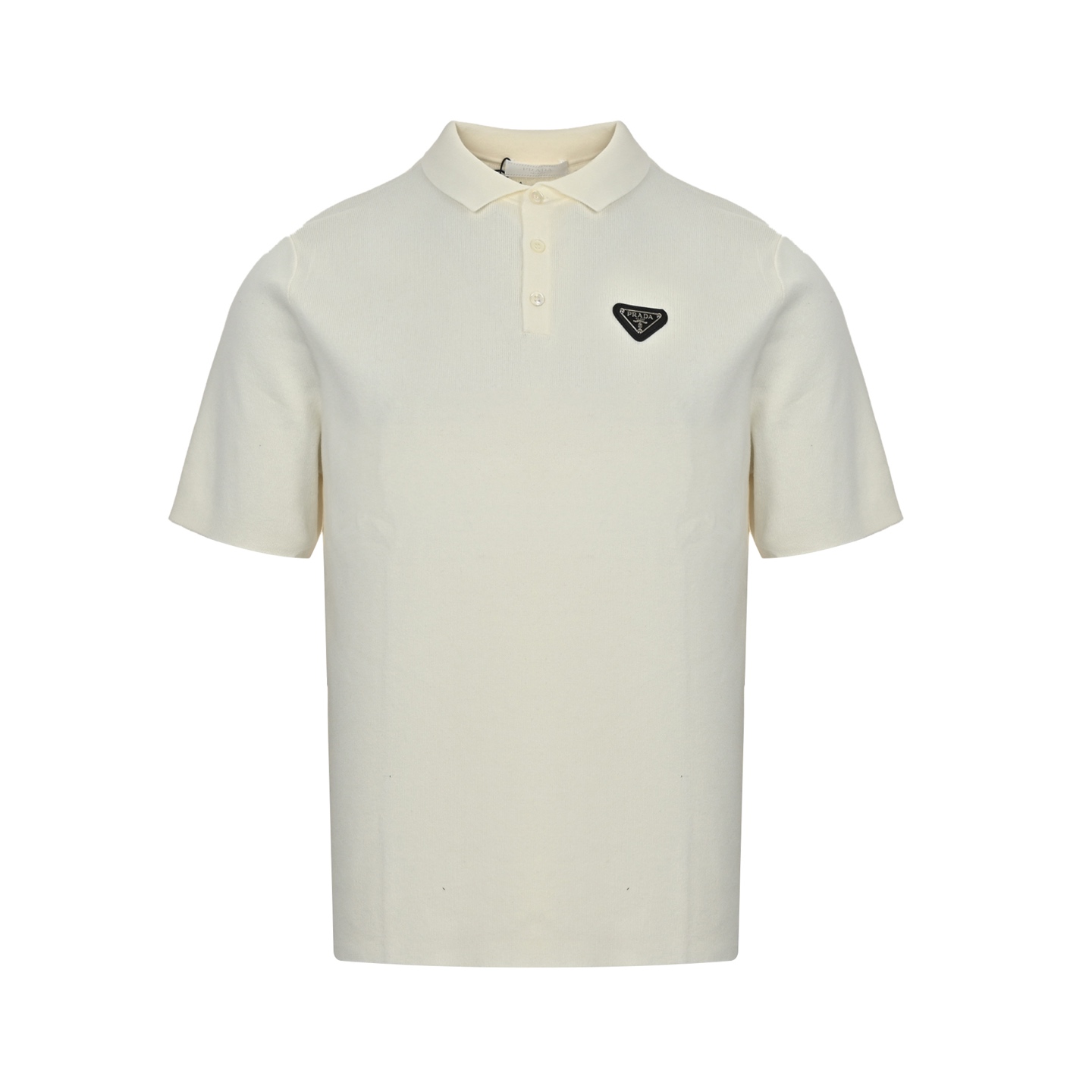 Prada triangle logo knitted Polo short sleeve