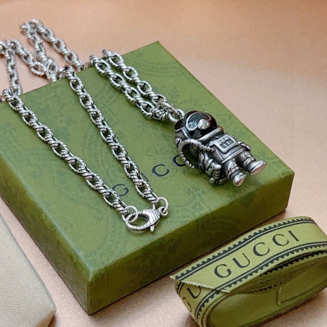 Gucci Anger Forest Series Robot Bear Chain Necklace