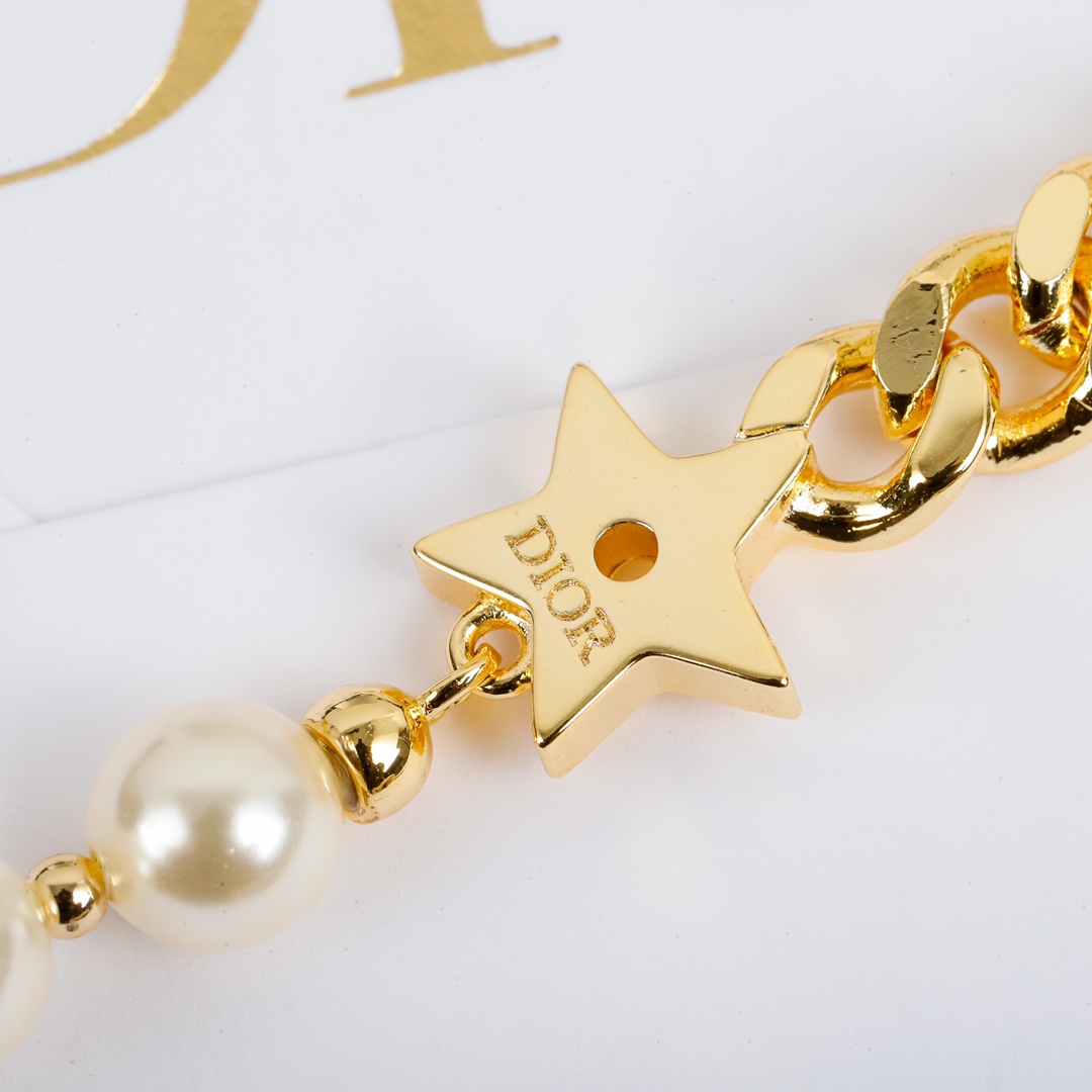Dior CD pearl chain bracelet