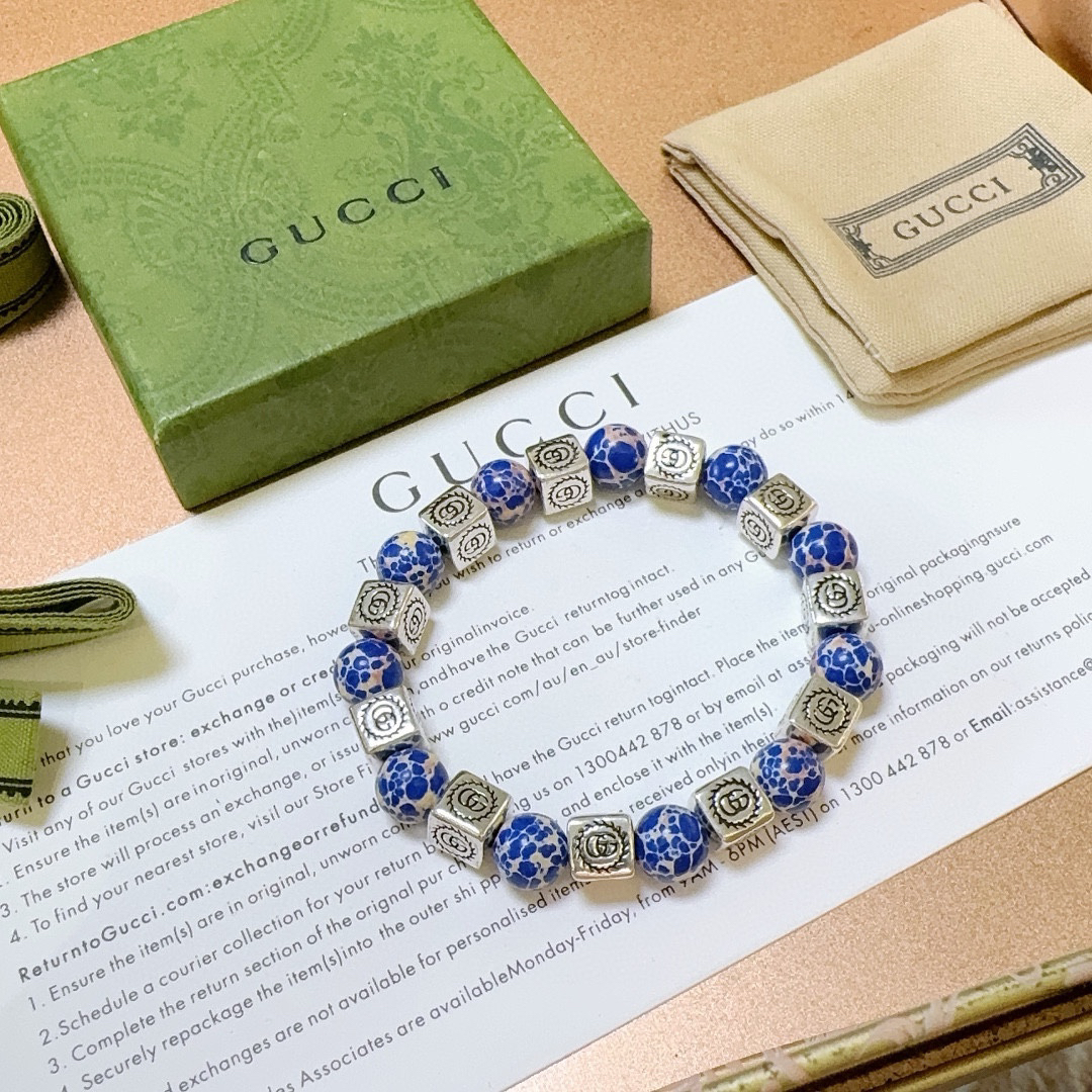 Gucci snakeskin stone vintage bracelet