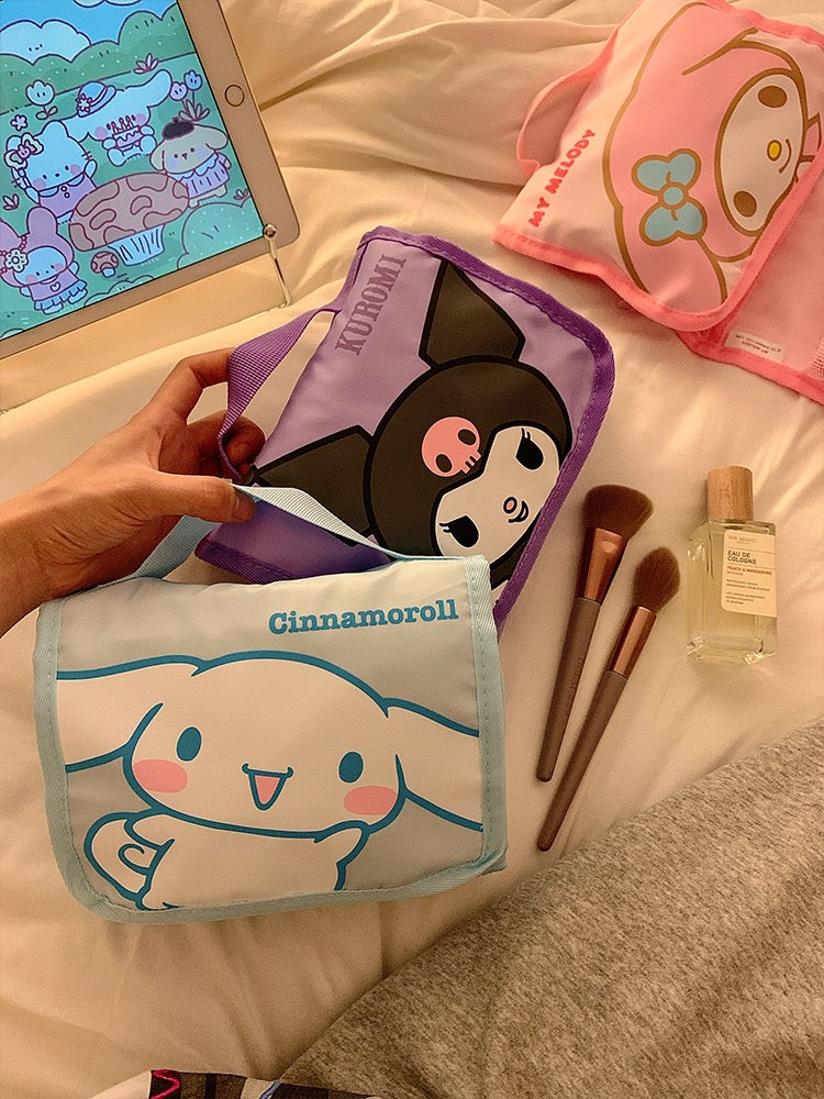 Sanrio Travel Makeup Portable Storage Bag | Dividers for Cosmetics Makeup Brushes Toiletry Jewelry Digital Accessories