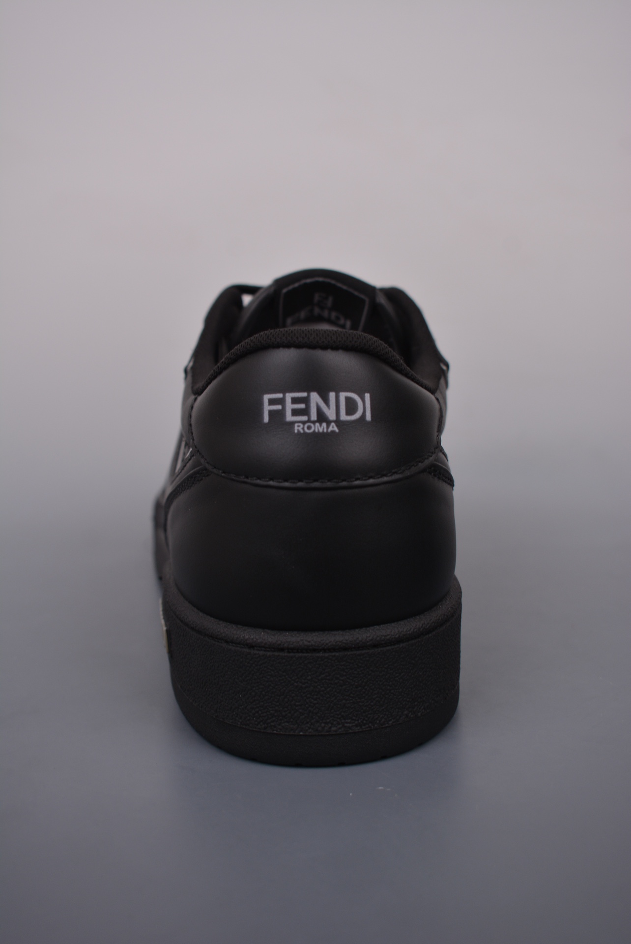 Fendi Match Sneaker Low Velcro Leather Black Silver 7E1643AOMNF1MYT