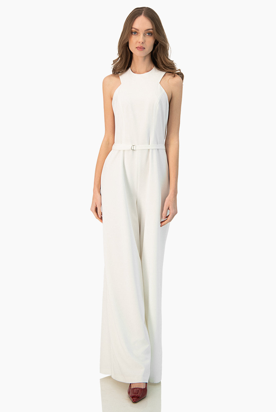 Jumpsuit amplio liso sin mangas