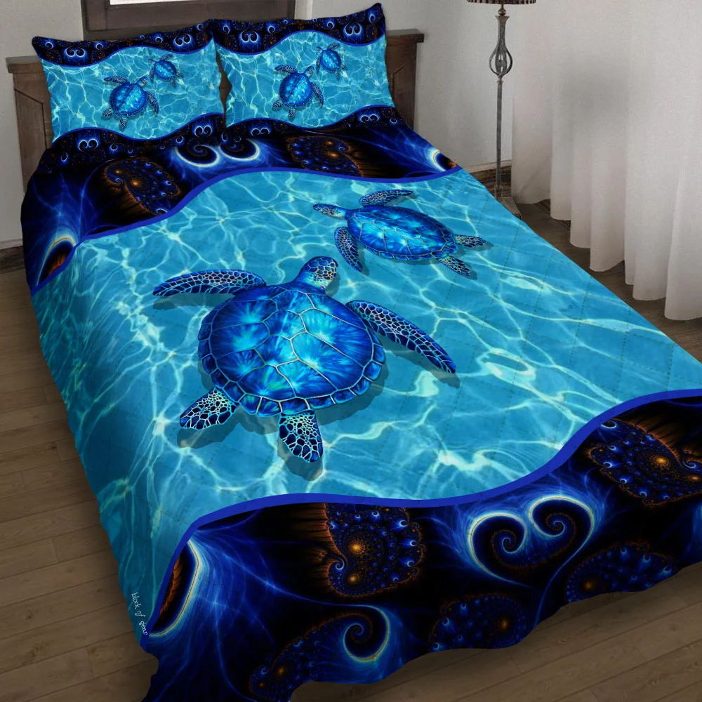 Beach Turtle Quilt Bed Set