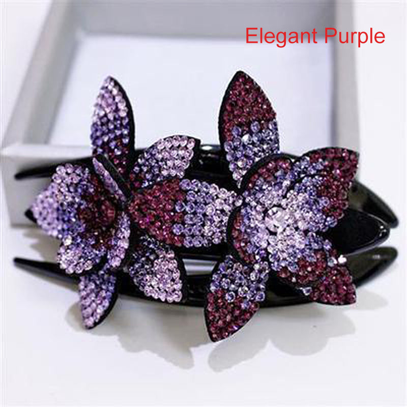 (🔥New Year Hot Sale-50% OFF) Rhinestone Double Flower Hair Clip