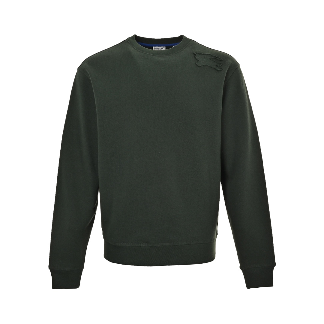 Burberry 24Fw crew neck sweatshirt with horse patch on the shoulders