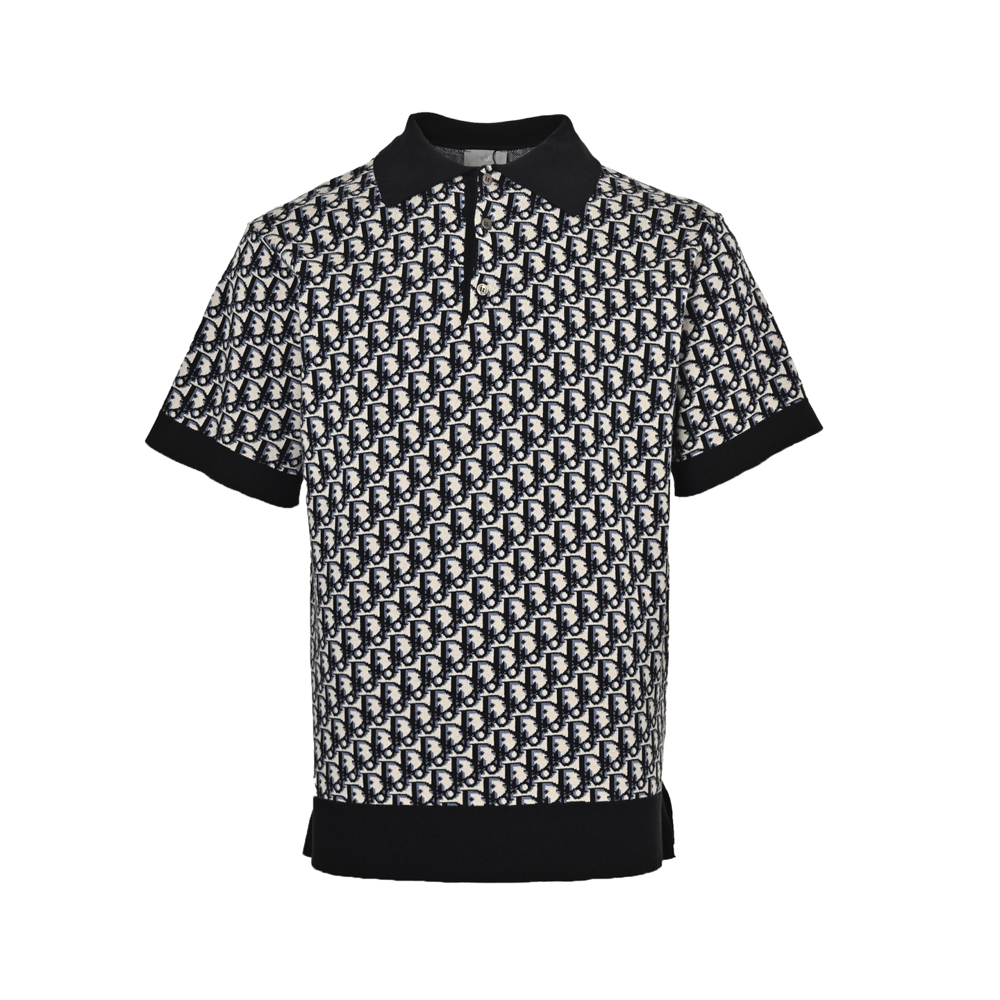 Dior classic monogram jacquard knitted Polo short sleeve