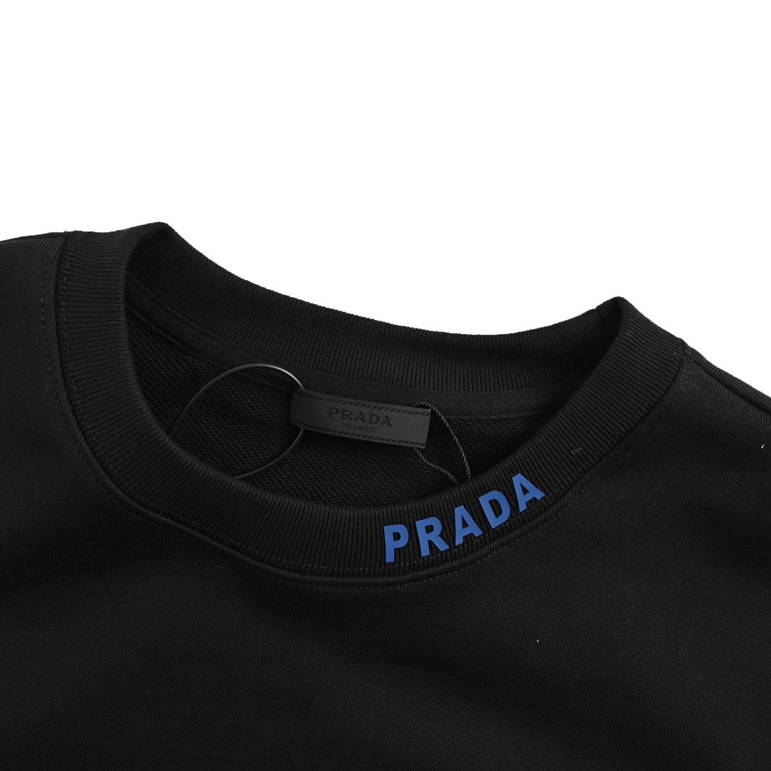 Prada 24Fw round neck sweatshirt with triangle logo