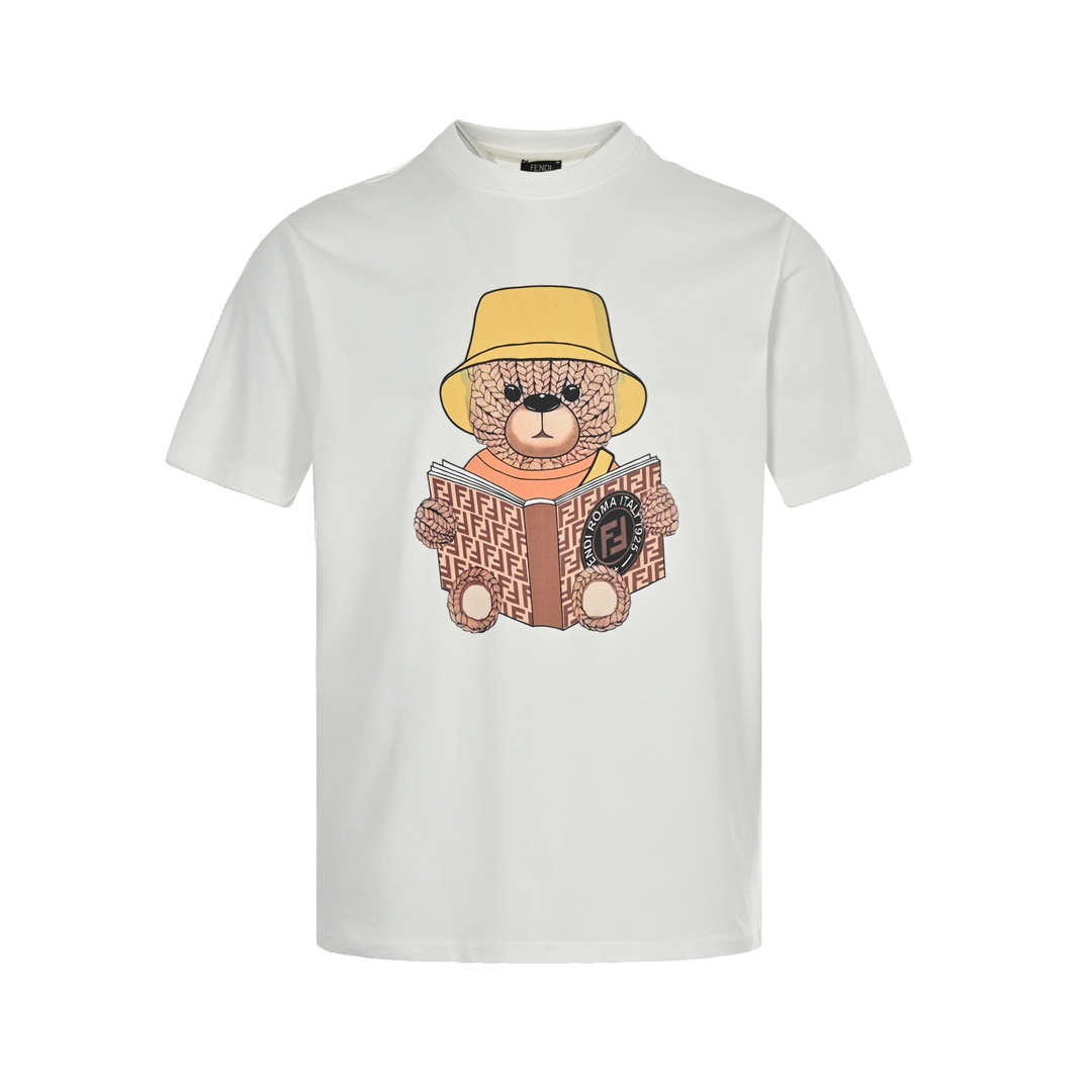 Fendi 23ss wool bear print short sleeves