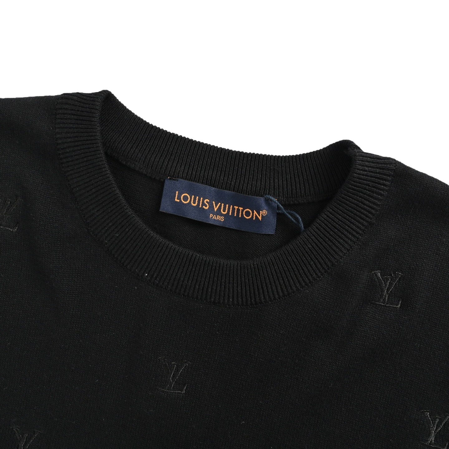 Louis Vuitton 25ss all-over small logo embroidered knitted short-sleeved shirt