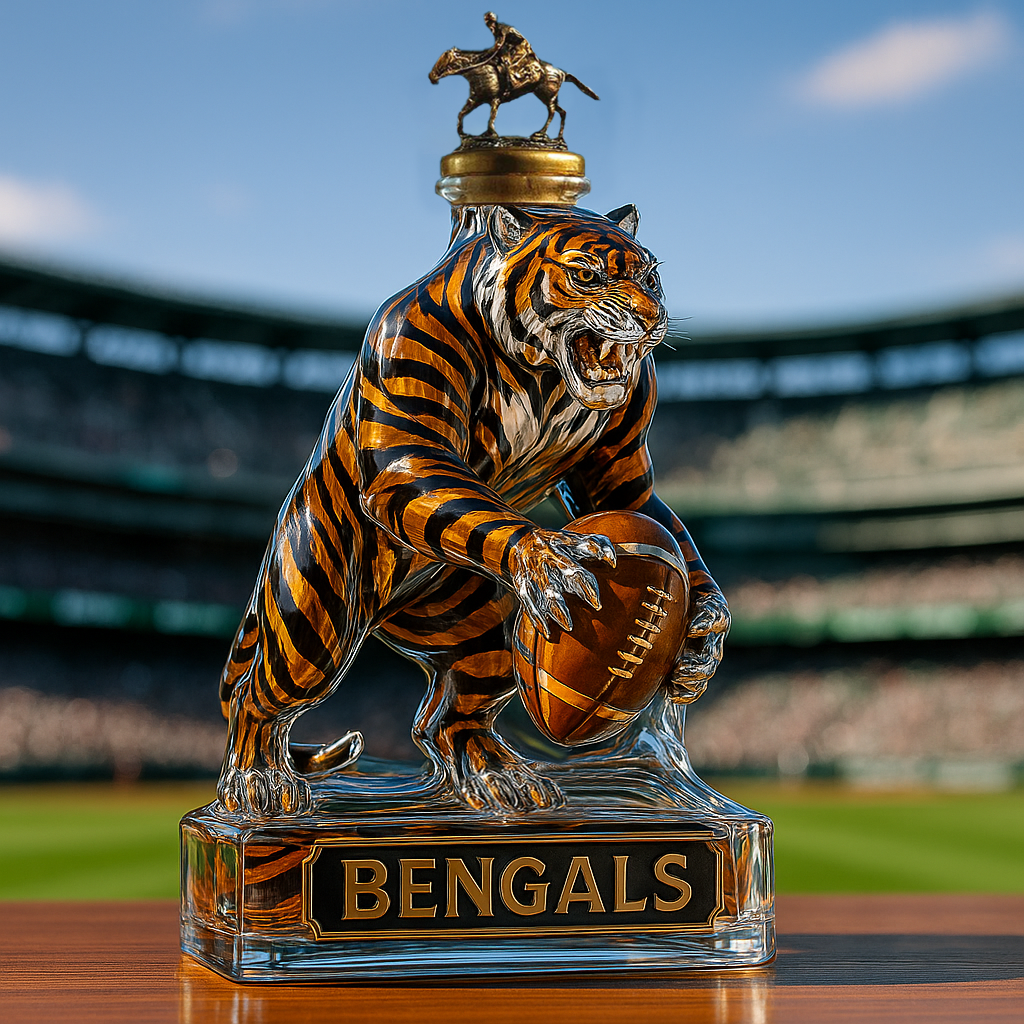 🧡Unleash the Roar – bengals whisky bottle
