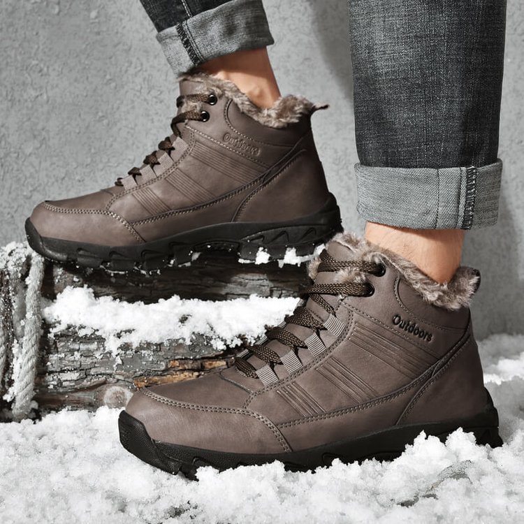 Men's Winter Plus Velvet Outdoor Anti-Ski Boots