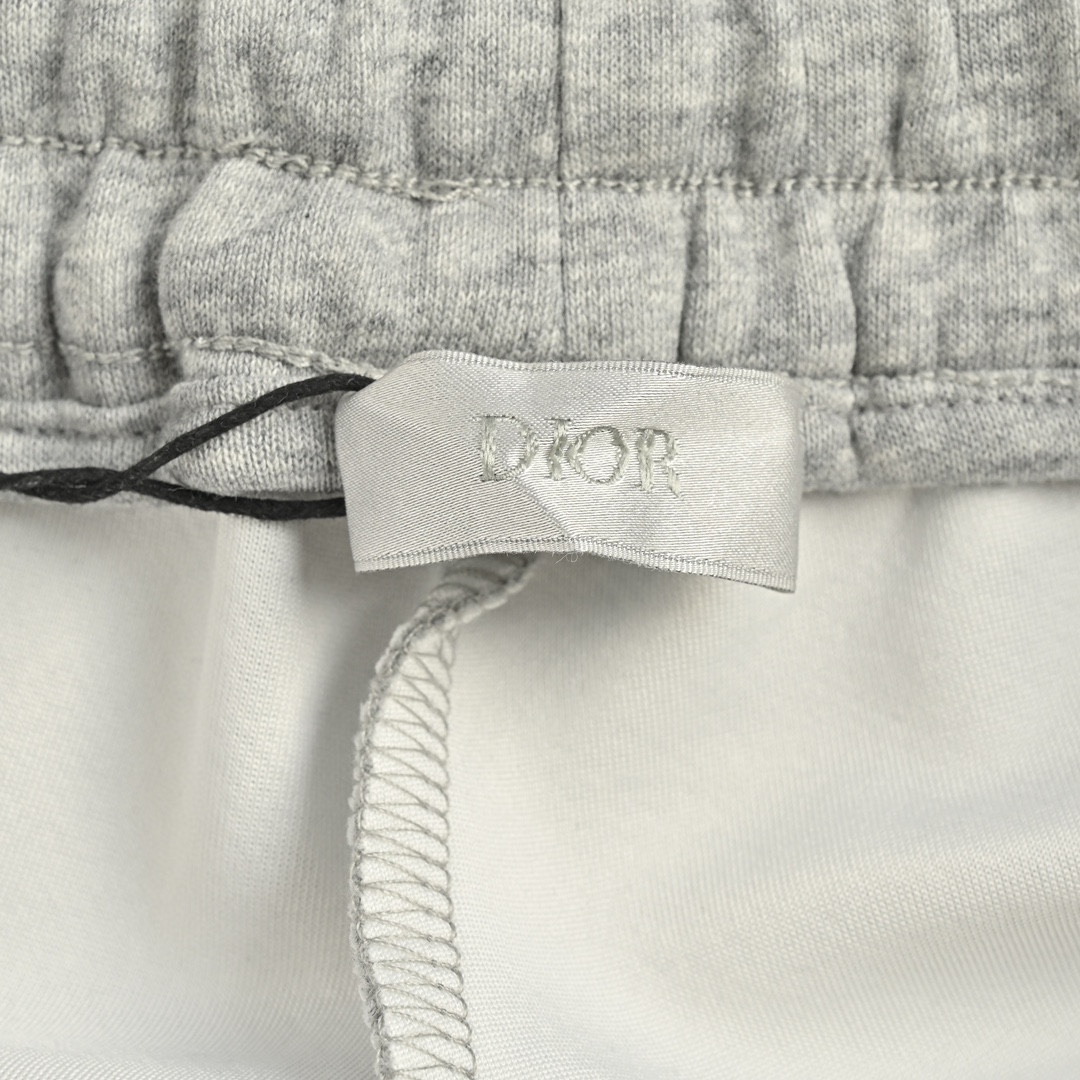Dior 24Fw silver logo embroidered trousers