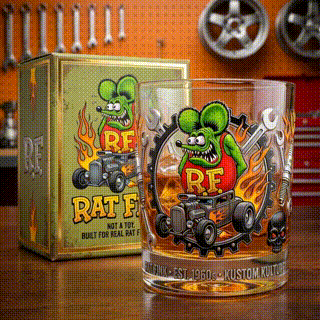 Rat Fink Kustom Kulture Whiskey Rocks Glass