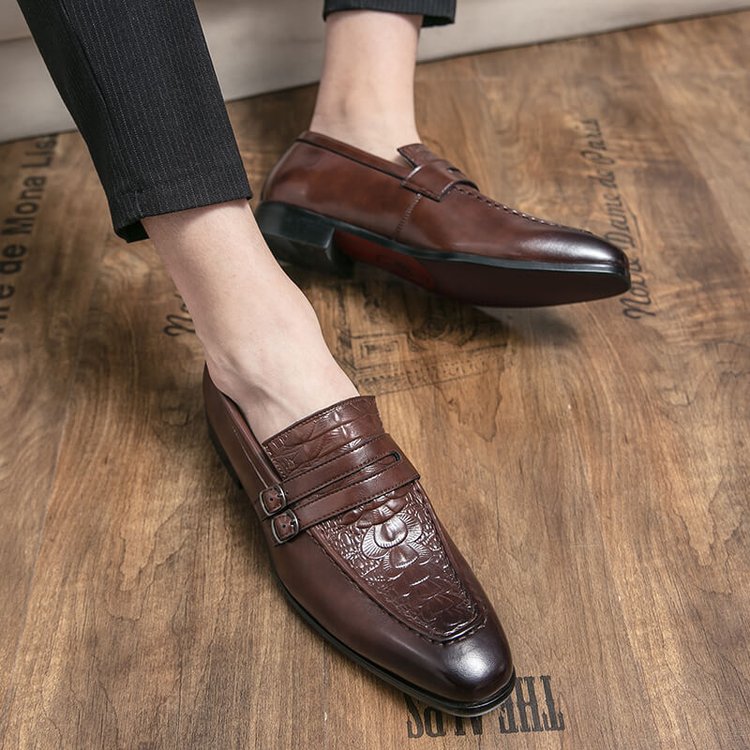 Men's Embossed Leather Loafers