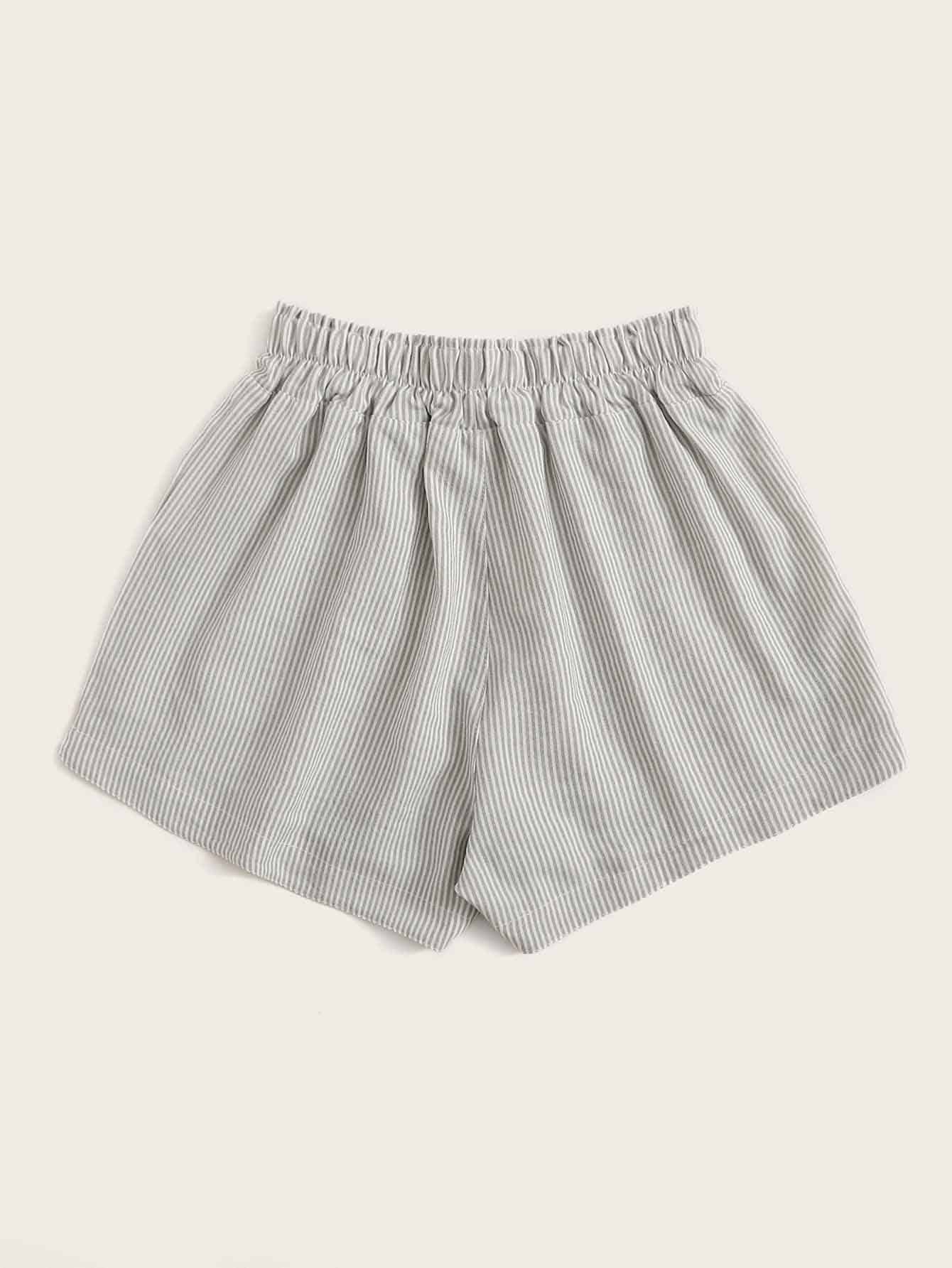 Elastic Waist Striped Shorts