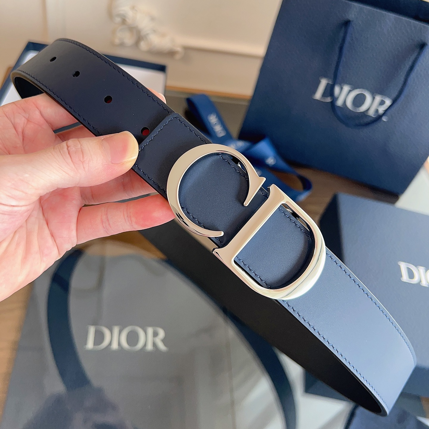 Dior CD buckle cowhide belt width 3.5CM