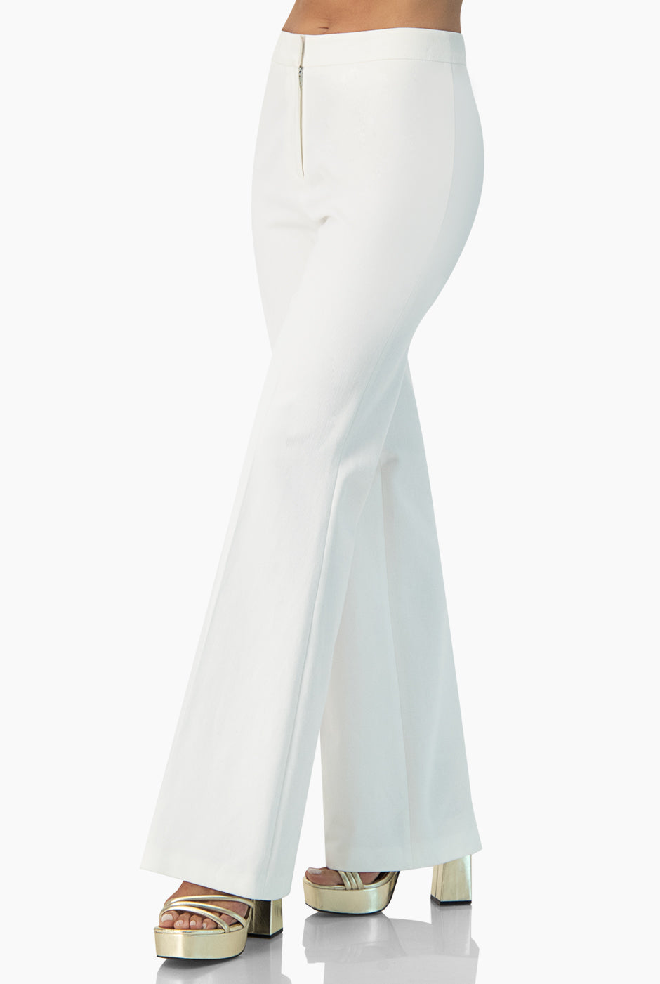 Pantalon corte campana blanco