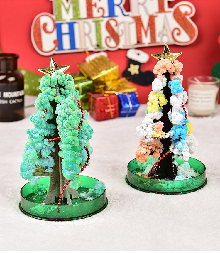 Science experiment Christmas tree magical watering grow Creative magic Crystal tree diy handmade toy paper tree blossom